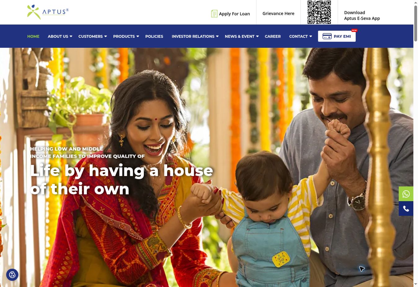 Aptus public website homepage