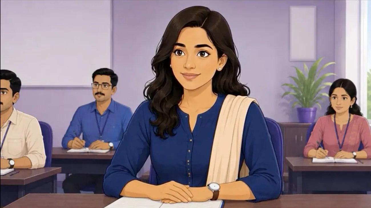 An employee listening in a branch training session