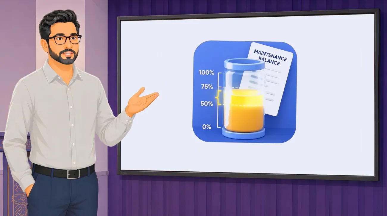 A trainer presenting the maintenance balance graphic