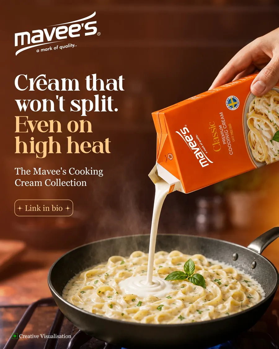 Cream that won’t split, even on high heat: the Mavee’s Cooking Cream Collection