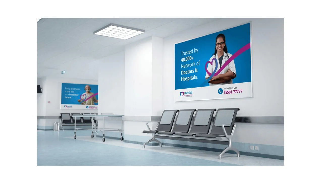 Medall poster in a hospital waiting area