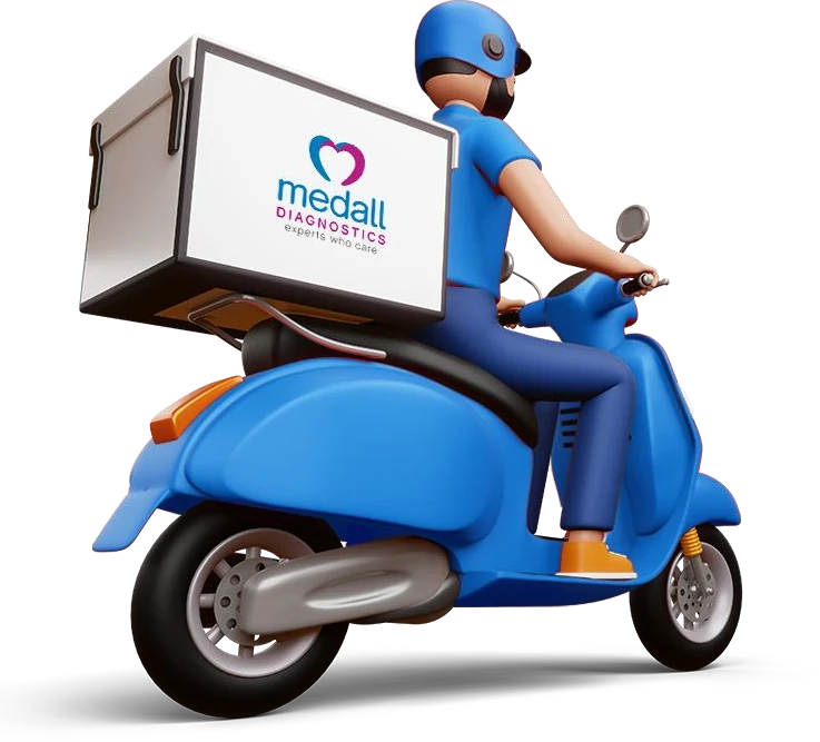Medall home sample collection rider on a scooter