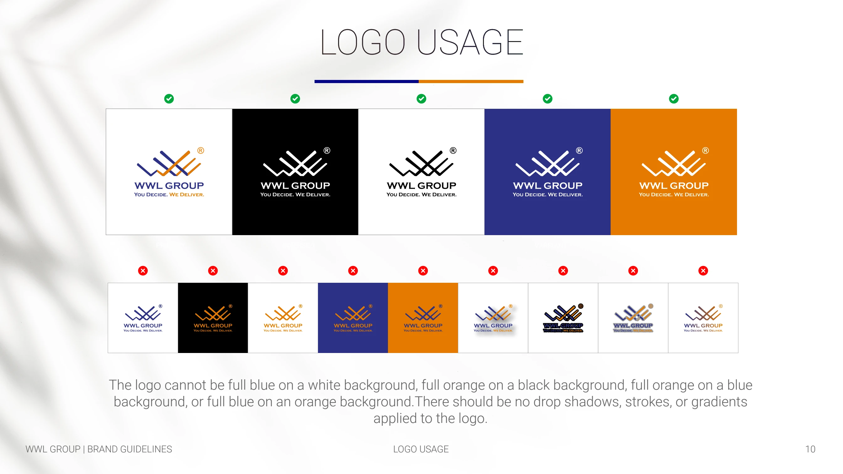 WWL GROUP brand guidelines: Logo usage