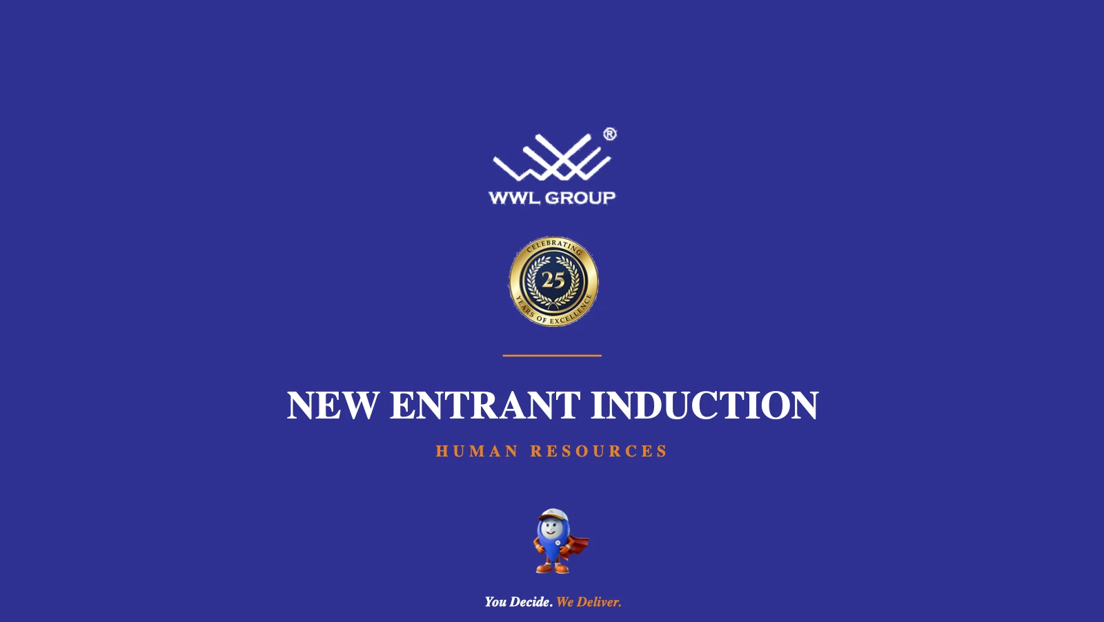 New entrant induction — Human Resources, draft presentation cover