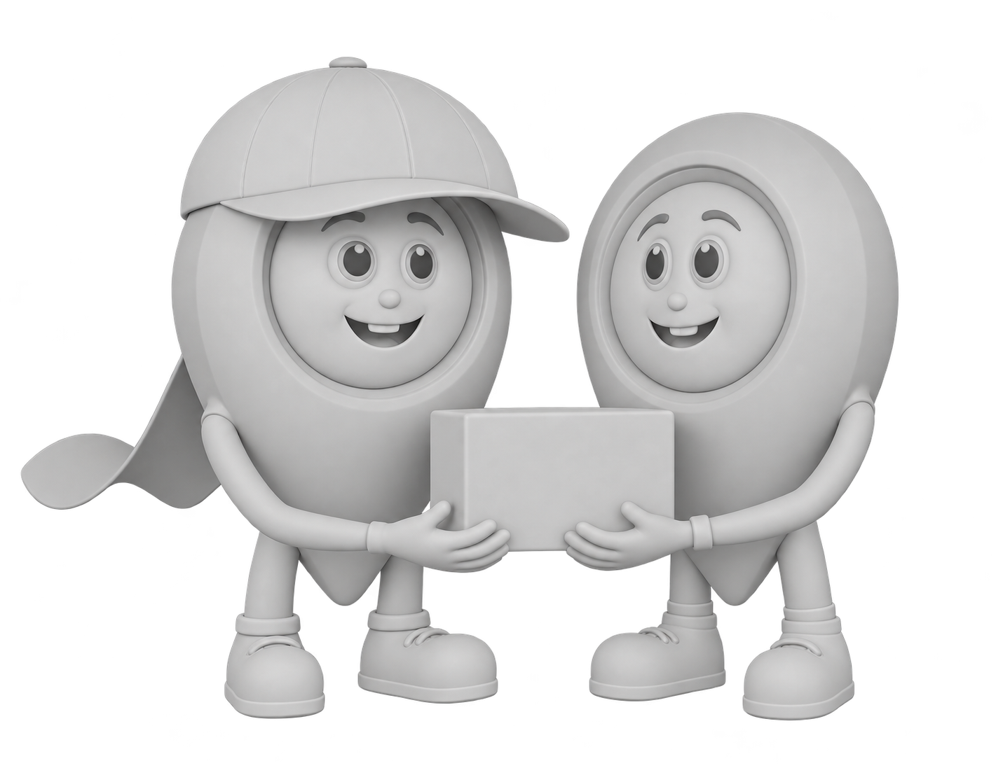 Together / Shared interaction in neutral grey