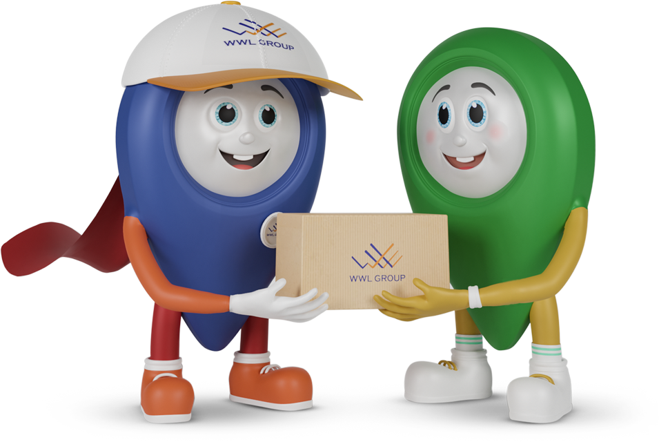Wowiz and Geoster holding a WWL GROUP parcel together