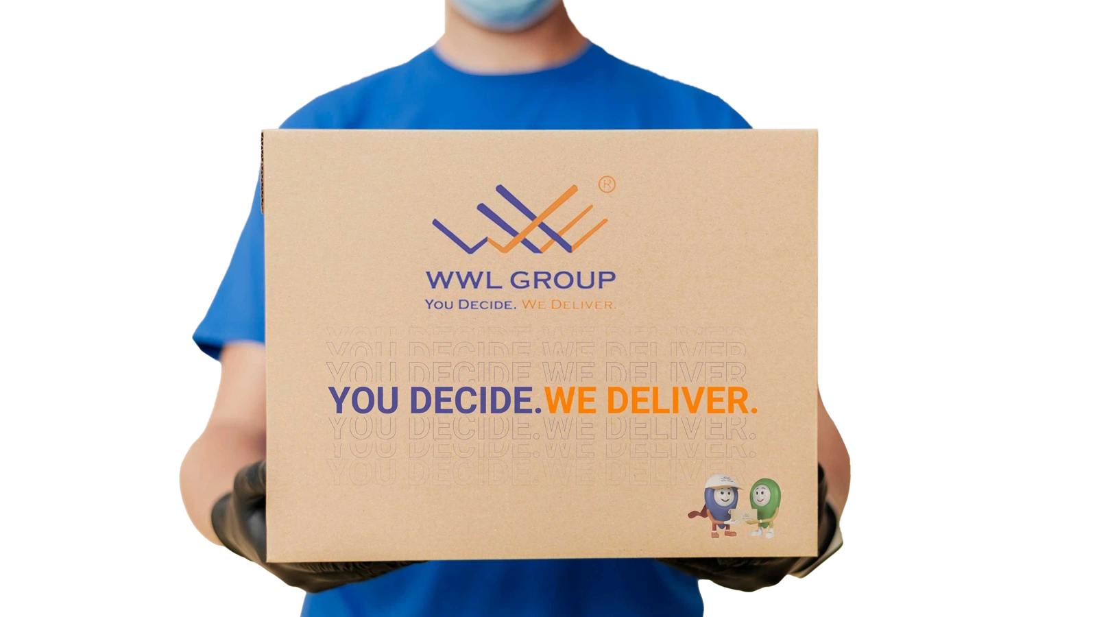 WWL GROUP branded packaging design mockup