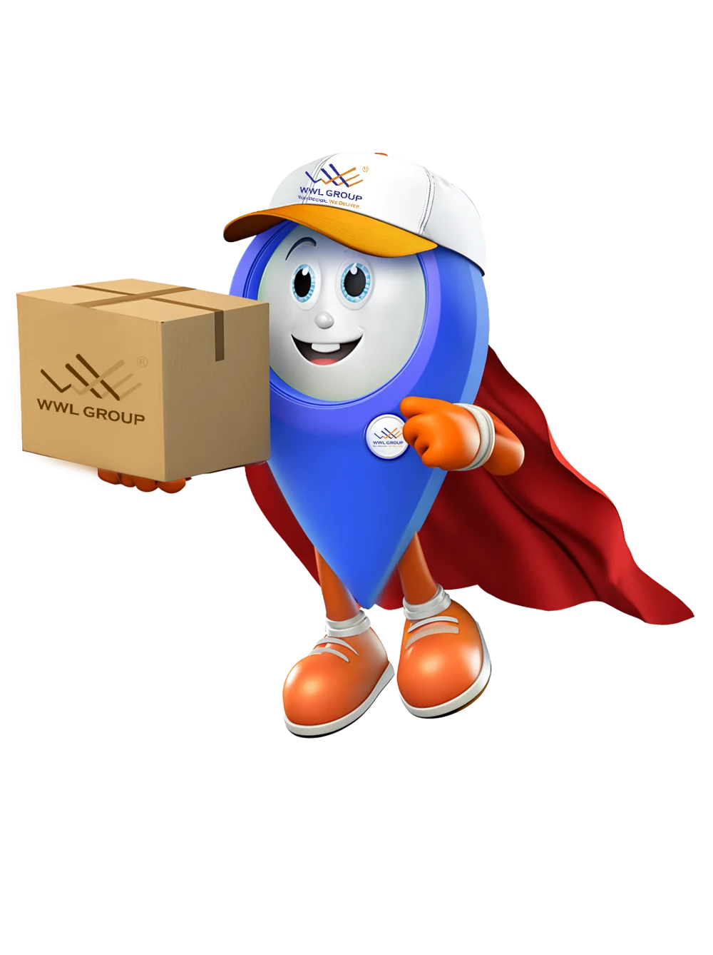 Wowiz flying with a parcel